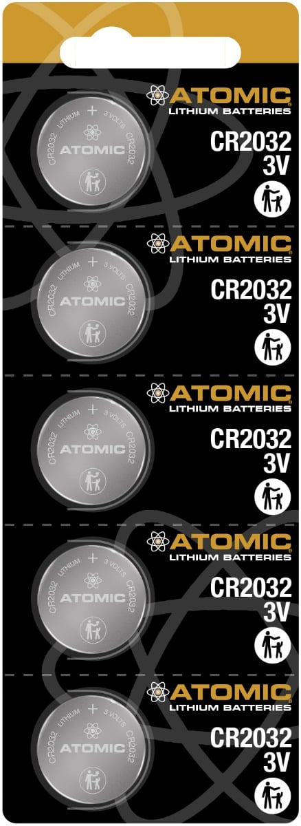 Atomic CR2032 Battery 3V Lithium Tearstrip (1 Premium Battery)  