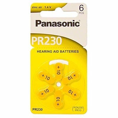 Panasonic Size 10 Hearing Aid Batteries 1.4 Volt Zinc Air (6 Batteries)