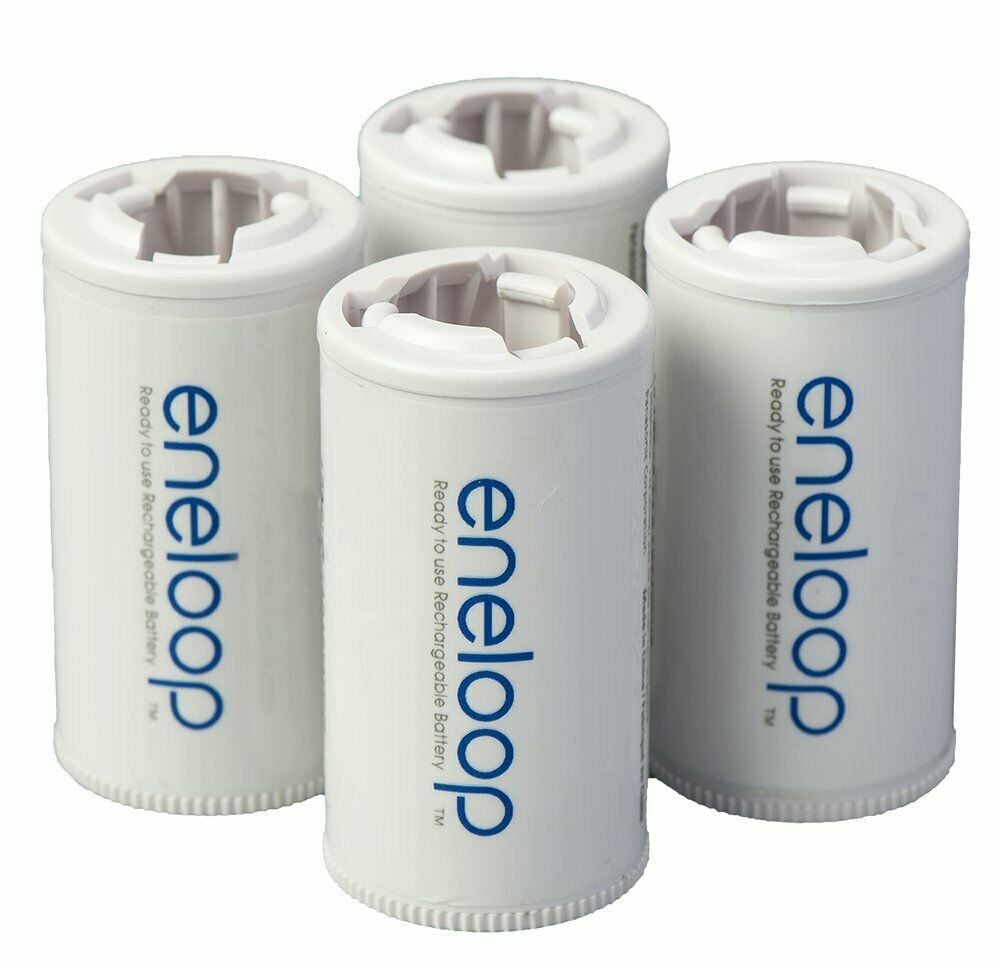 Panasonic Eneloop C Size Battery Adapters for Use With Eneloop AA (BQ-BS2E4SA)