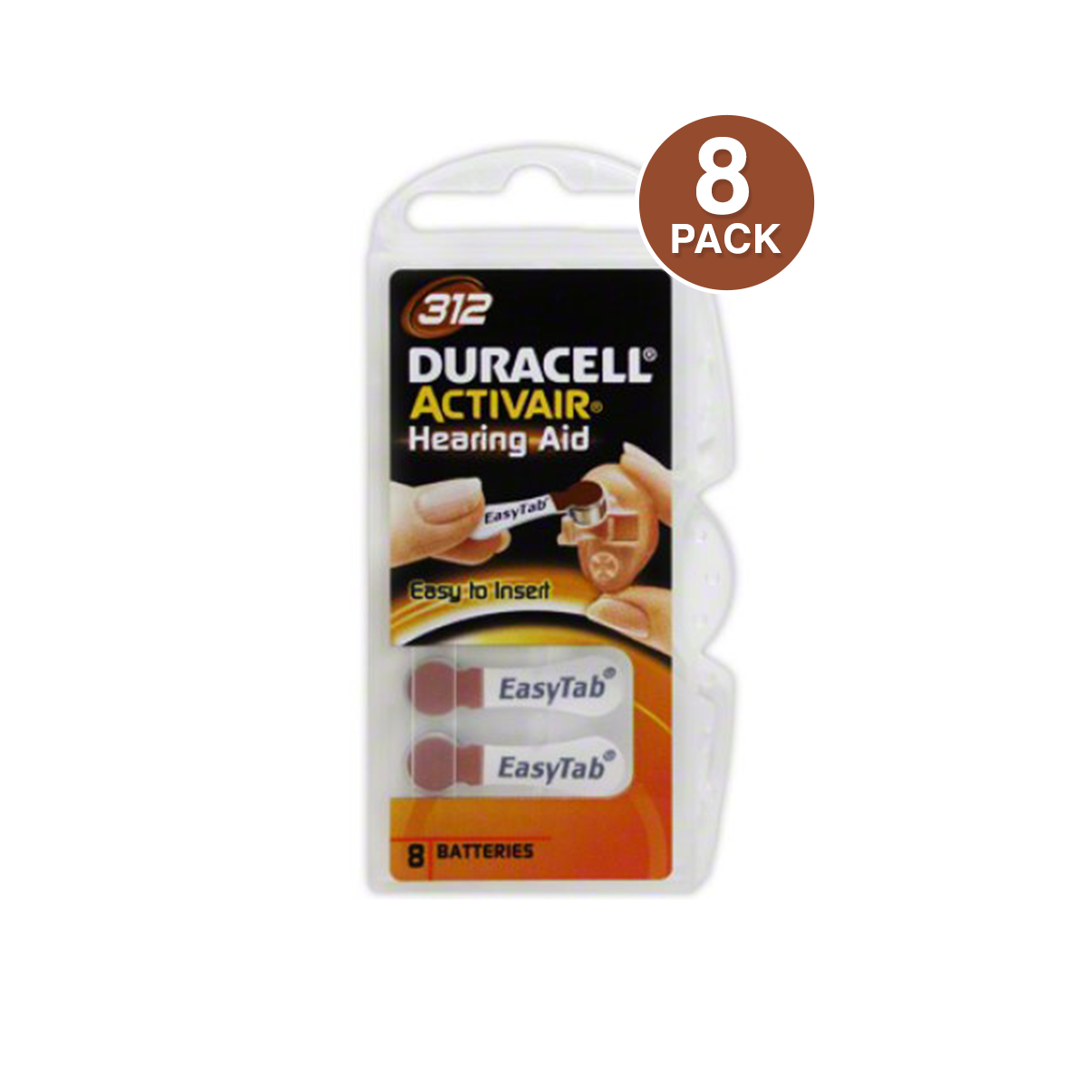 Duracell Activair Size 312 Hearing Aid Battery (8 Pcs)