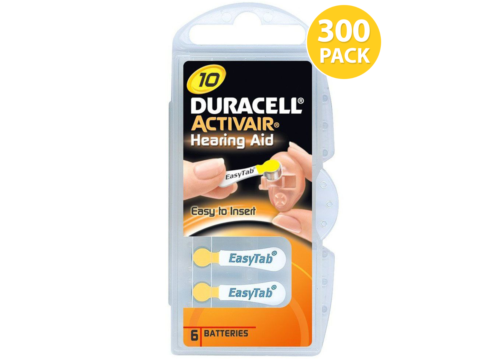 Duracell Hearing Aid Battery Size 10 (300 Pcs)