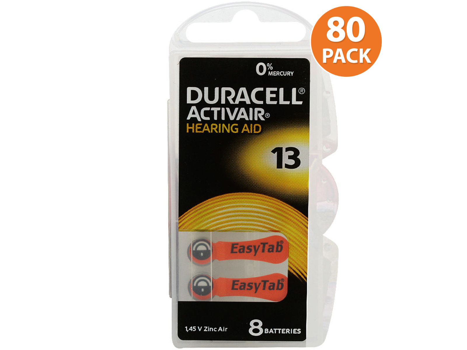 10x6er Blister Orange 60x Duracell Activair Hörgerätebatterien 13 Hearing Aid 