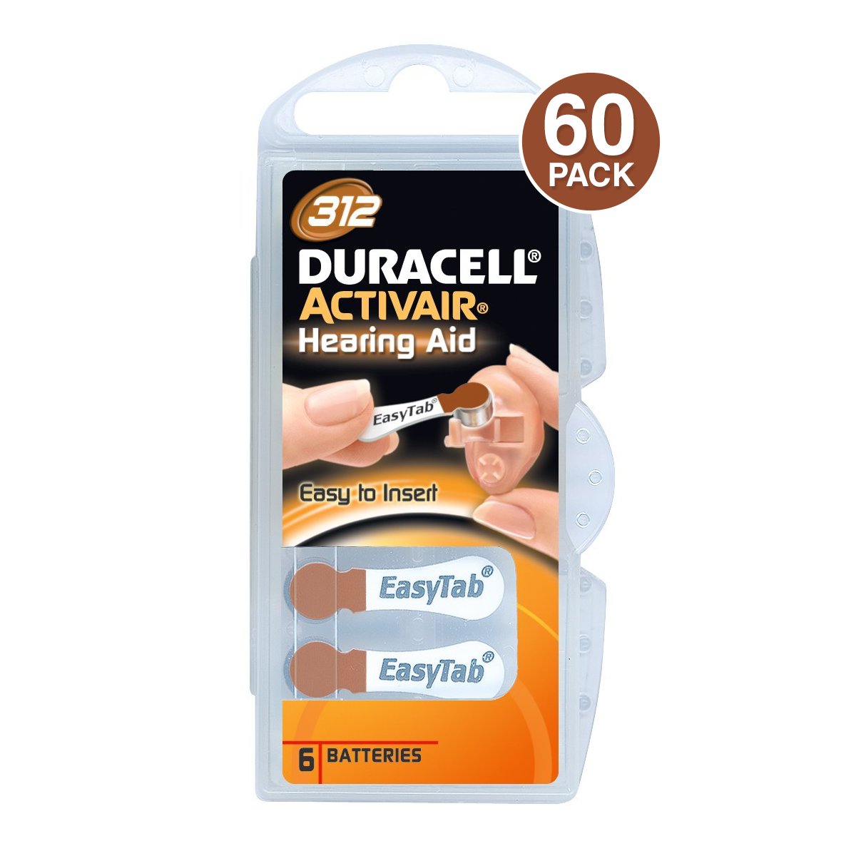 Duracell Activair 312 Hearing Aid Battery (60 PCS)