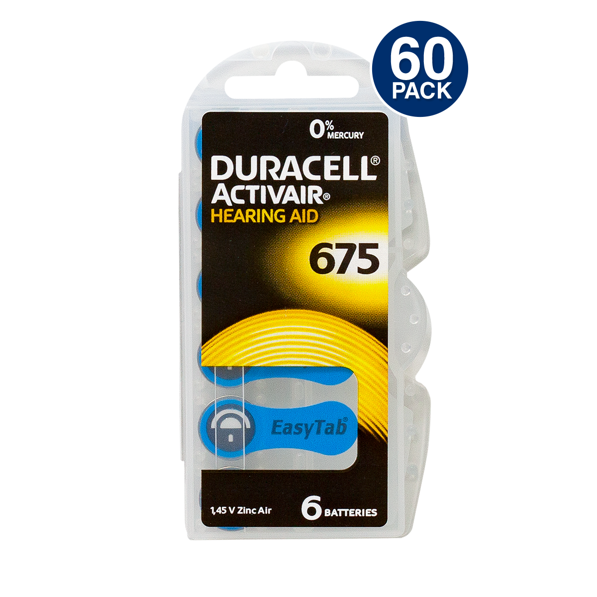 Duracell Activair 675 Hearing Aid Battery (60 PCS)