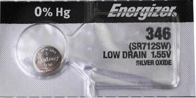 Energizer 346 Battery (SR712SW) Silver Oxide 1.55V (1PC)