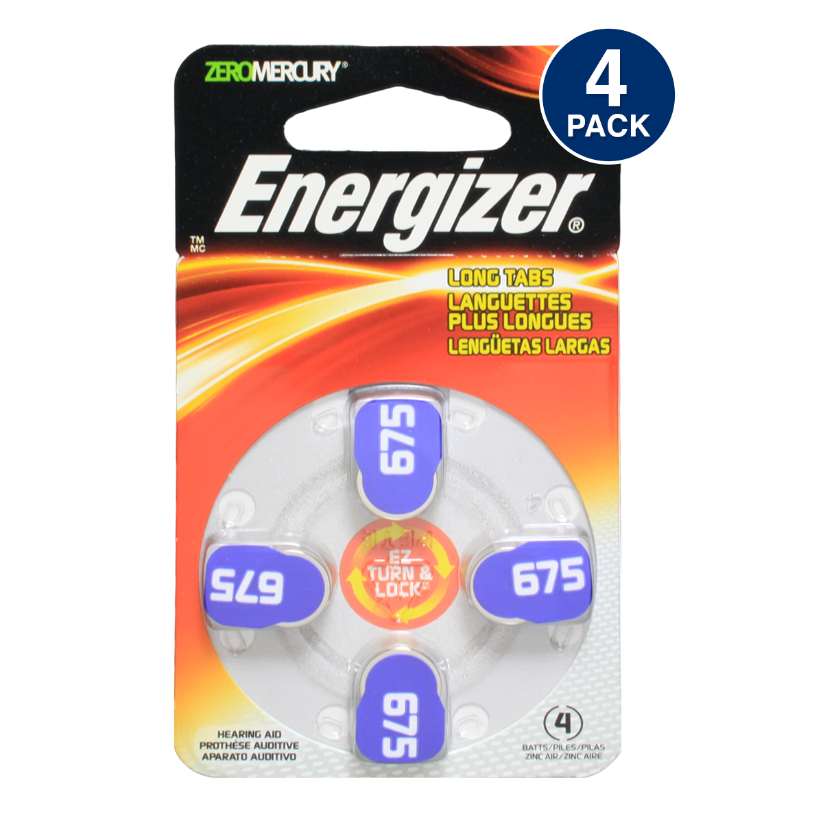 Energizer Hearing Aid Battery Size 675 (4 Pcs)