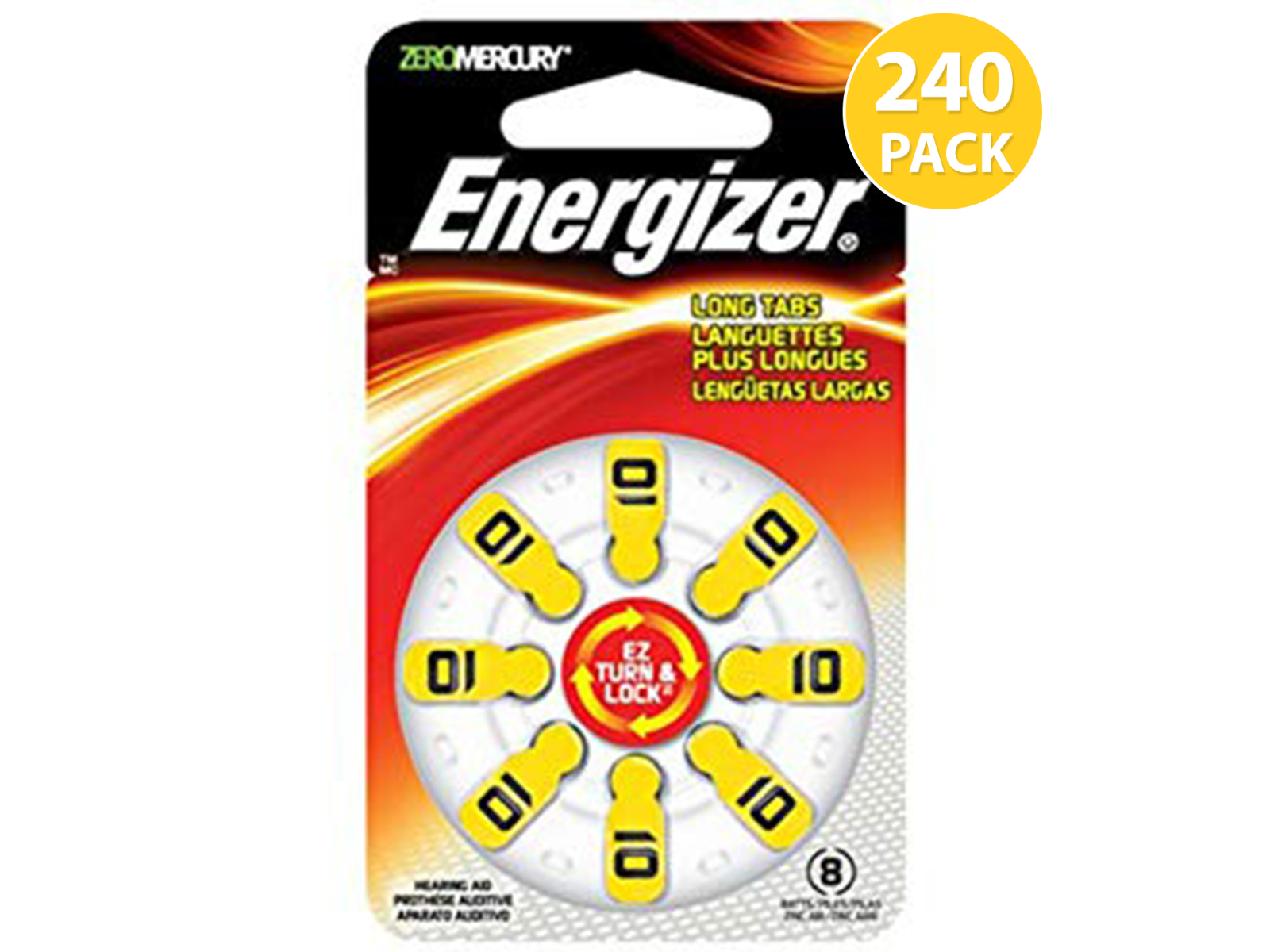 Energizer Hearing Aid Battery Size 10 (240 Pcs)