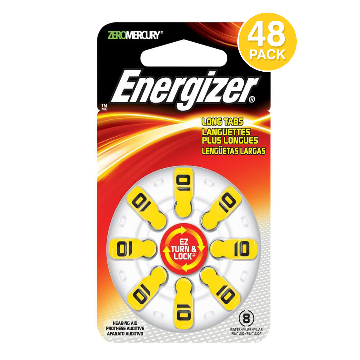 Energizer Hearing Aid Battery Size 10 (48 Pcs)