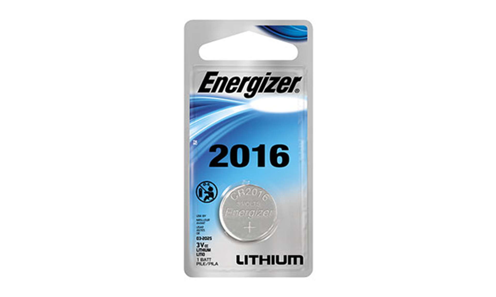 Energizer ECR2016 Battery 3V Lithium Coin Cell (1PC Blister Pack) (Child Resistant Packaging)