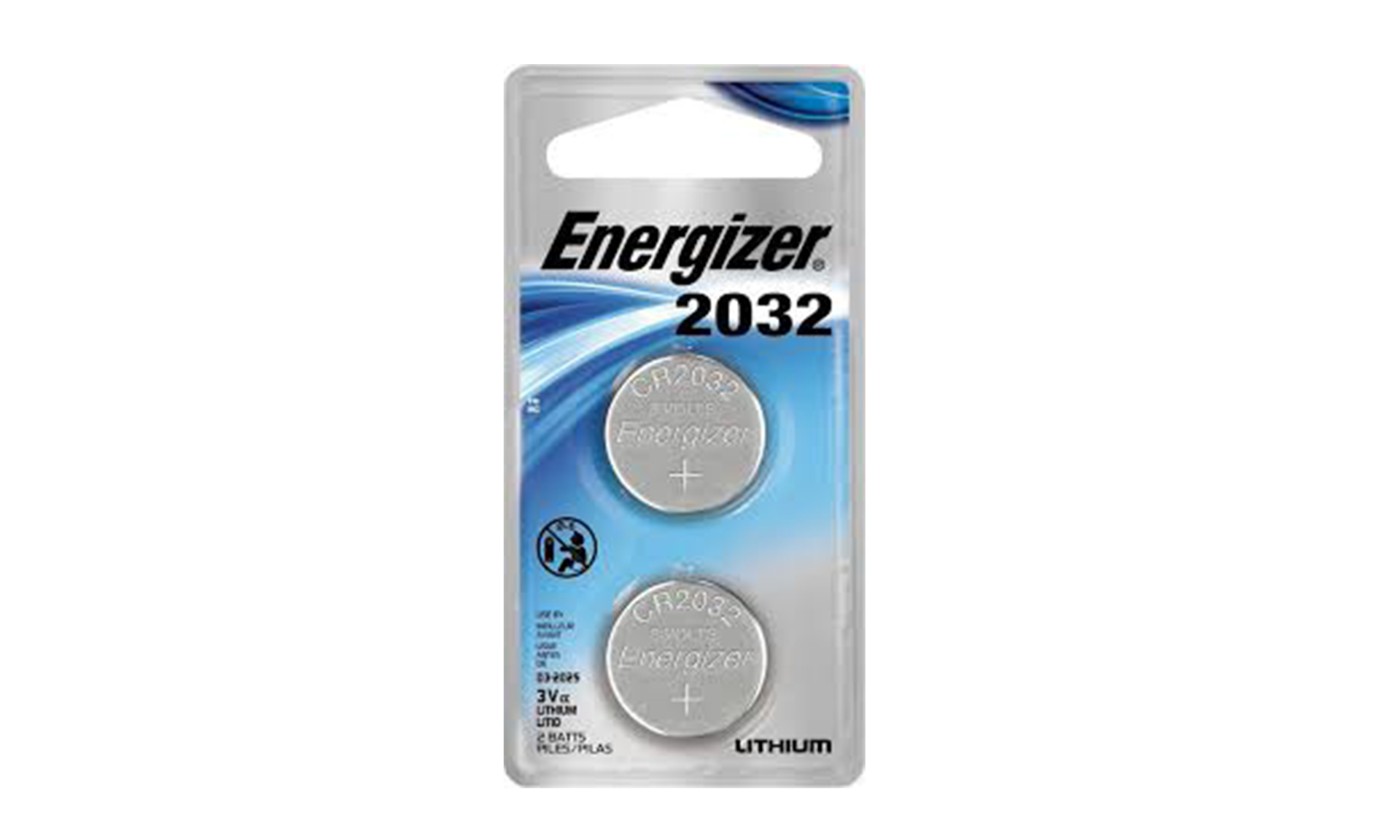 Energizer ECR2032 Battery 3V Lithium Coin Cell (2PC Blister Pack) (Child Resistant Packaging)