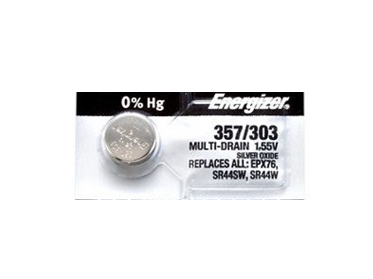 Energizer 357 / 303 Battery (SR44W) Silver Oxide 1.55V (1PC)