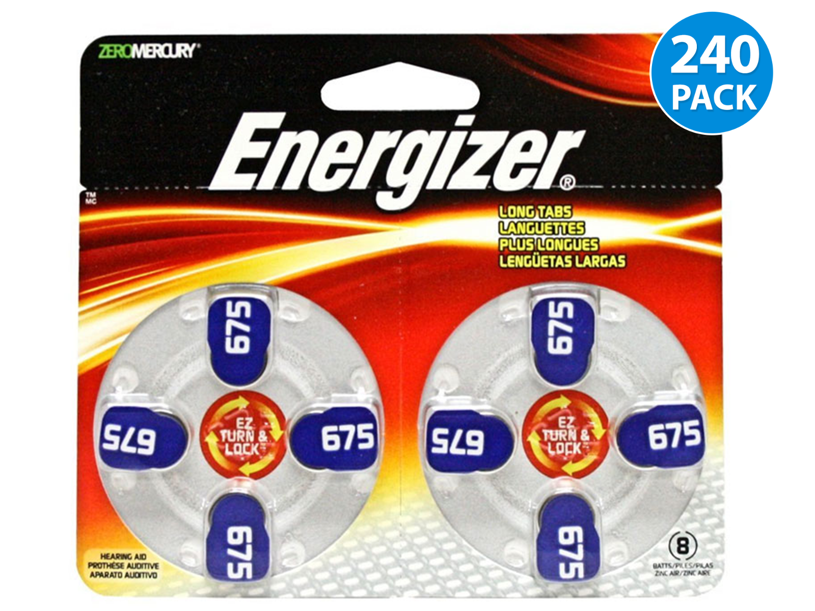 Energizer Hearing Aid Battery Size 675 (240 Pcs)