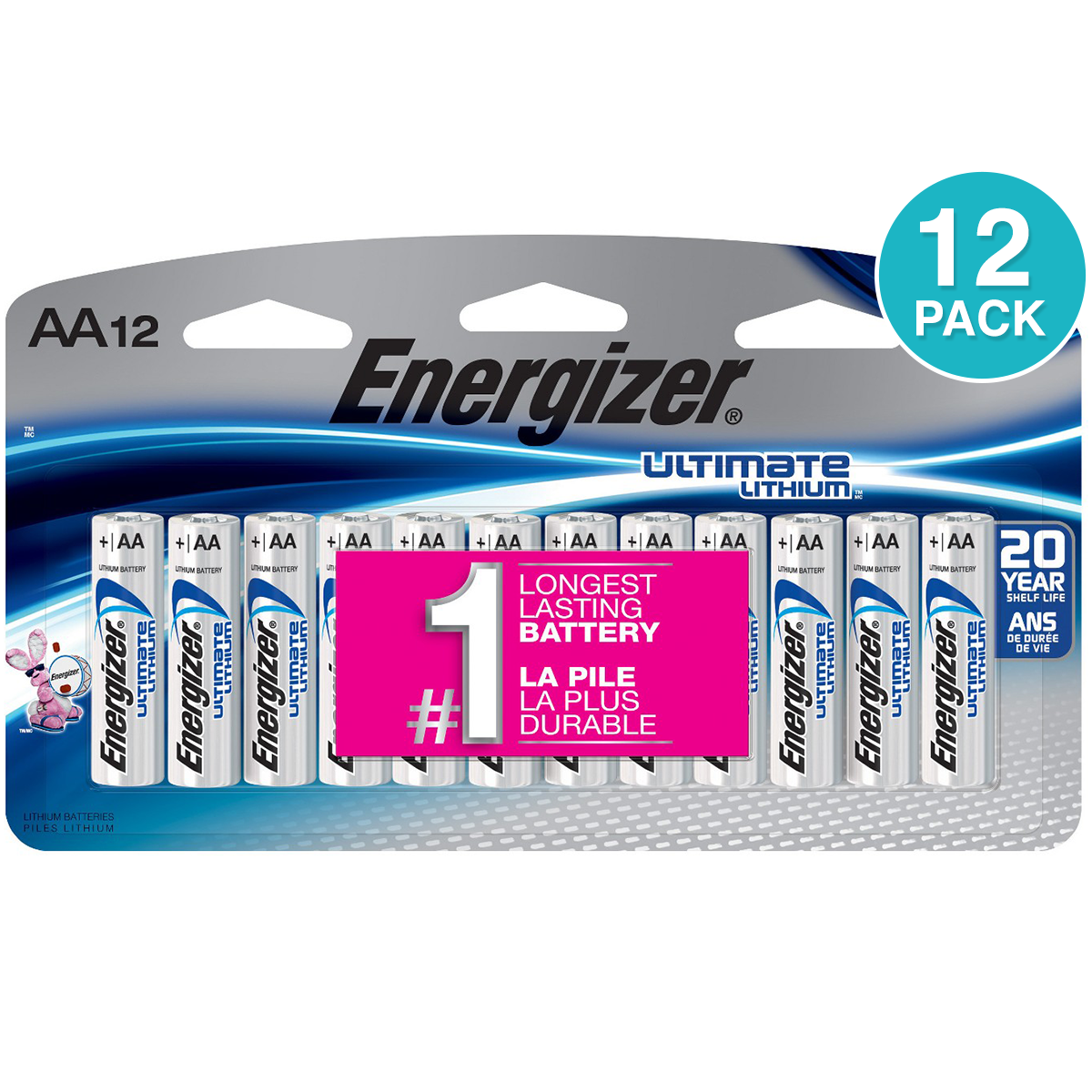 Energizer AA 1.5V Lithium Batteries 12 pcs.