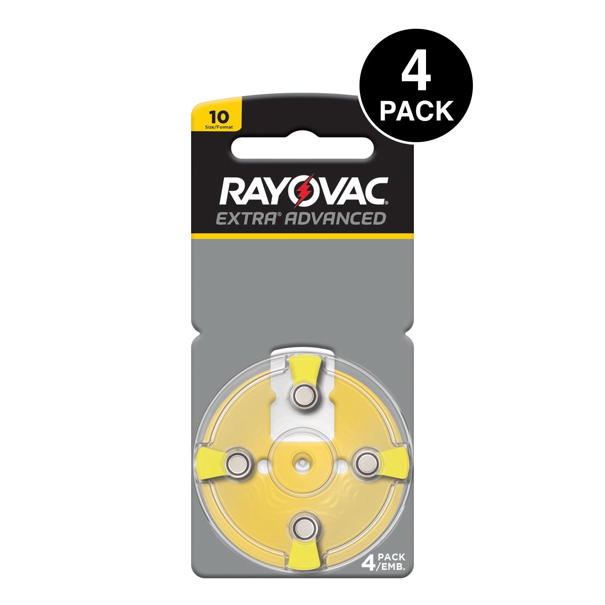 Rayovac Extra Advanced Hearing Aid Batteries Size 10 (4 Pcs) 