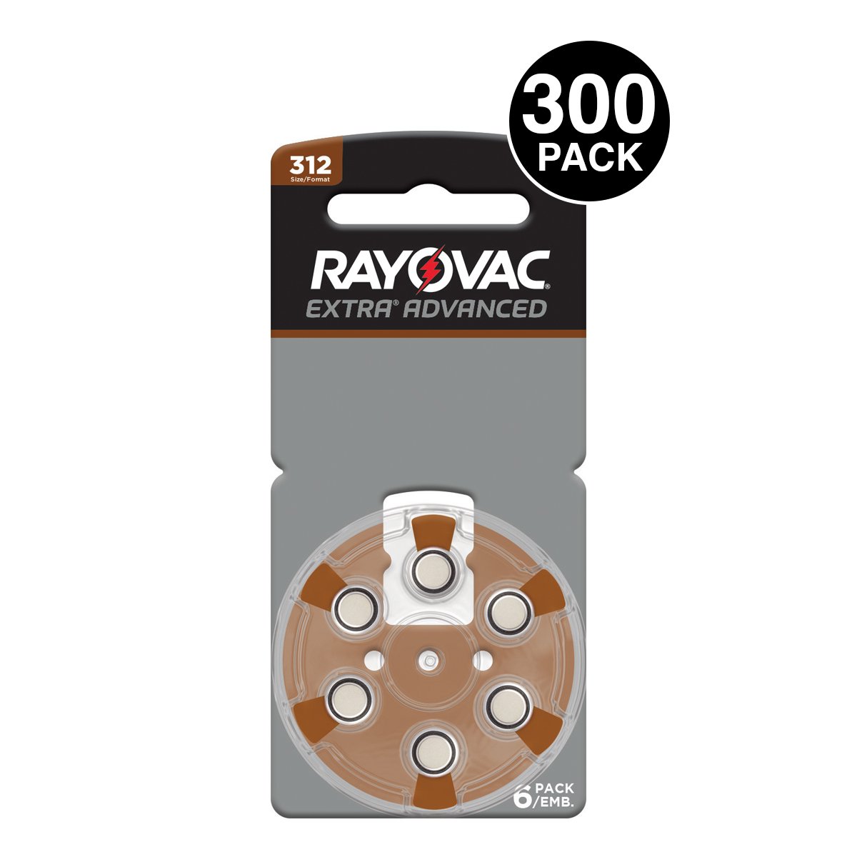 Rayovac Extra Advanced Hearing Aid Batteries Size 312 (300 pcs)