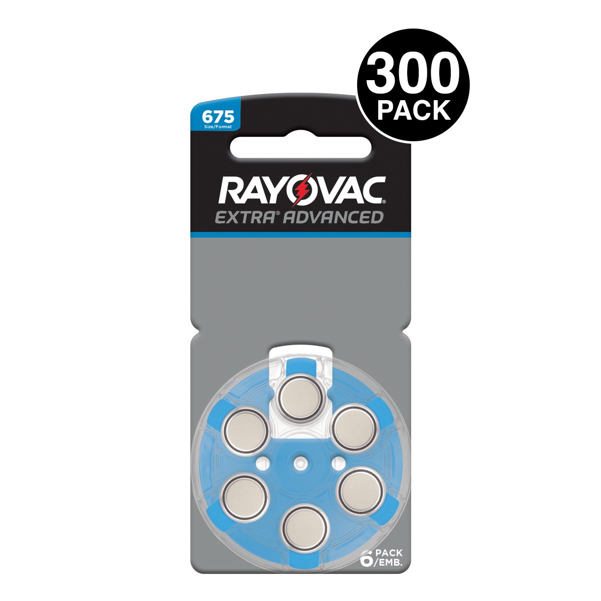 Rayovac Extra Advanced Hearing Aid Batteries Size 675 (300 Pcs)