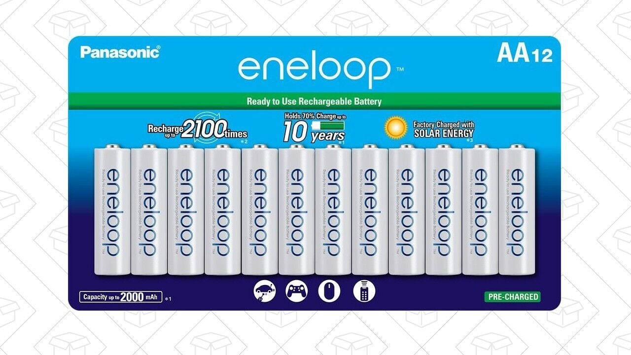  Panasonic Eneloop AA (2000mAh) Pre-Charged Rechargeable Ni-MH Batteries (12 Pack)
