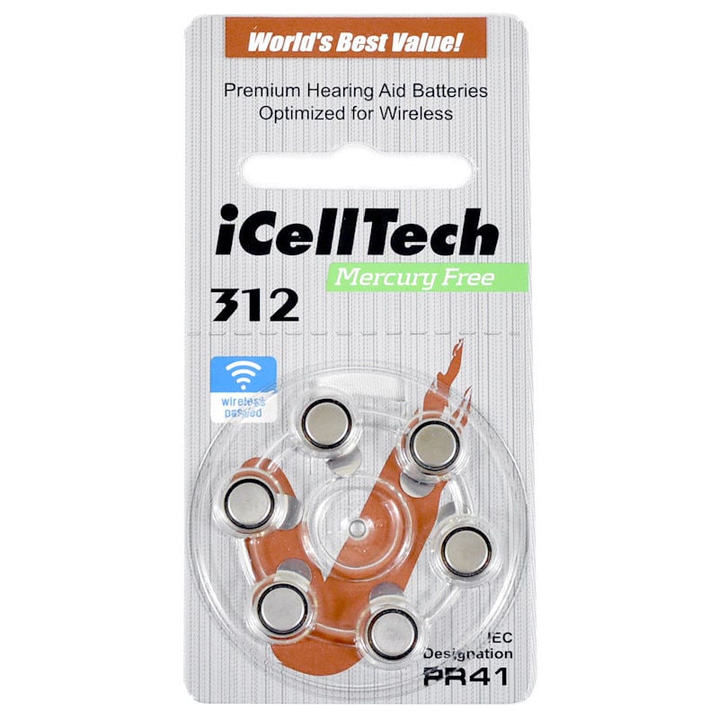 iCellTech Size 312 Hearing Aid Battery (6 Pcs)