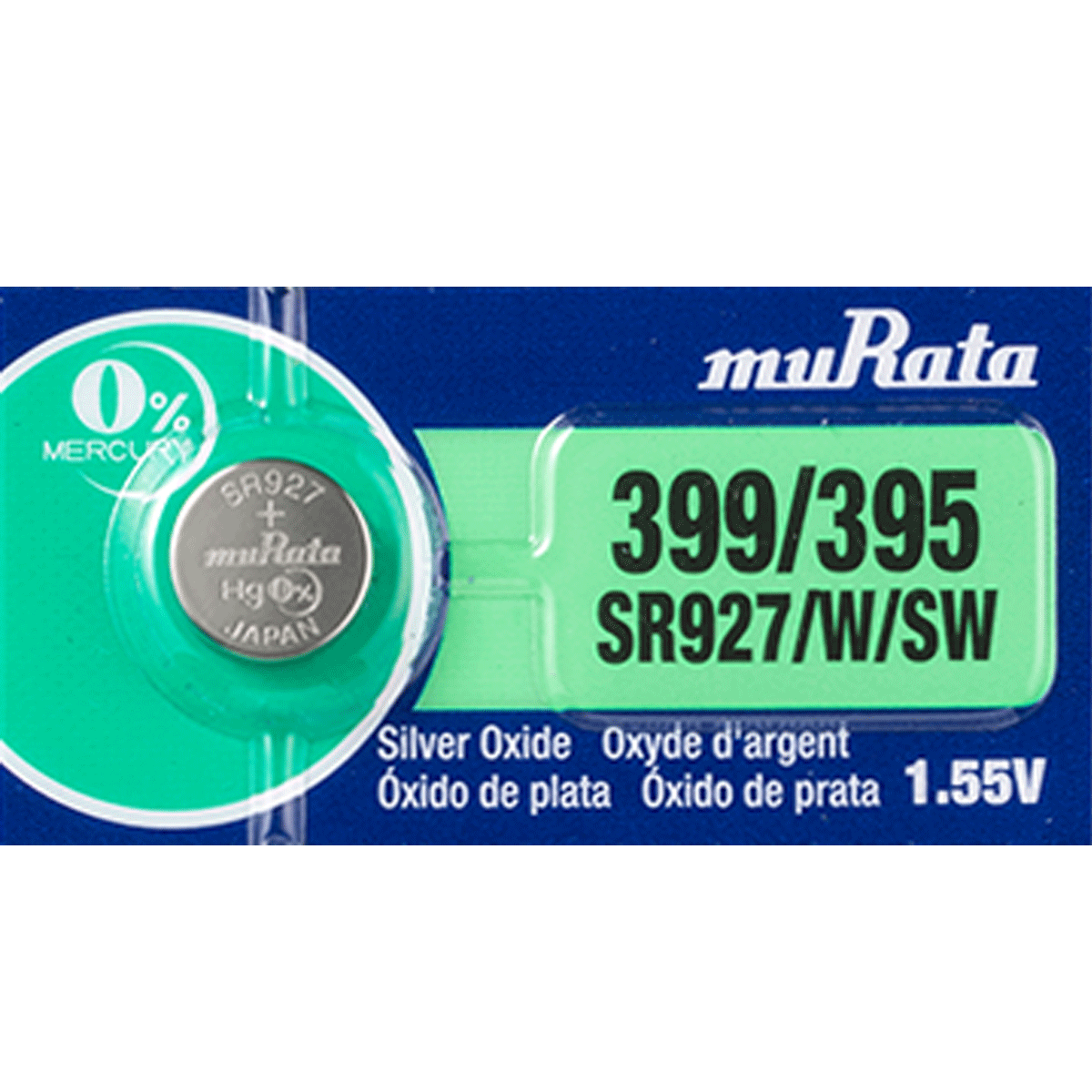 Murata 399/395 Battery  (SR927W) 1.55V Silver Oxide (1 Battery)