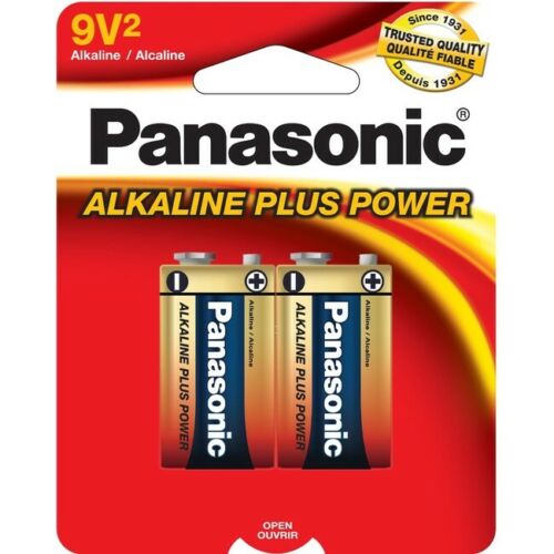 Panasonic 9V Alkaline Plus Power Battery, 6AM-6PA/2B (2 Pack)