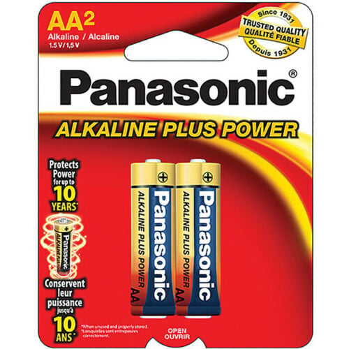 Panasonic AA Alkaline Plus Power Battery, AM-3PA/2B (2 Pack)