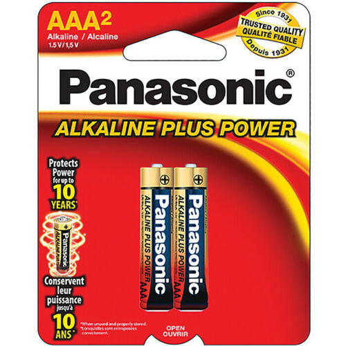 Panasonic AAA Alkaline Plus Power Battery, AM-4PA/2B (2 Pack)