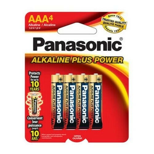 Panasonic AAA Alkaline Plus Power Battery, AM-4PA/4B (4 Pack)