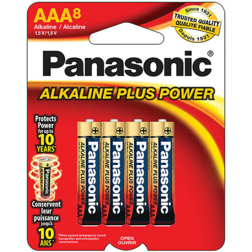 Panasonic AAA Alkaline Plus Power Battery, AM-4PA/8B (8 Pack)