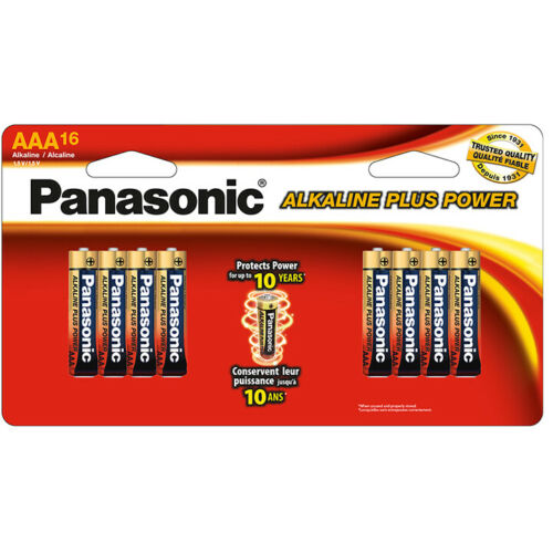 Panasonic AAA Alkaline Plus Power Battery, LR03PA/16BH (16 Pack)