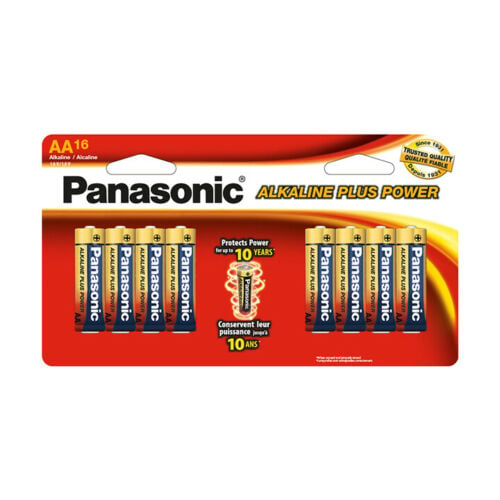 Panasonic AA Alkaline Plus Power Battery, LR6PA/16BH (16 Pack)
