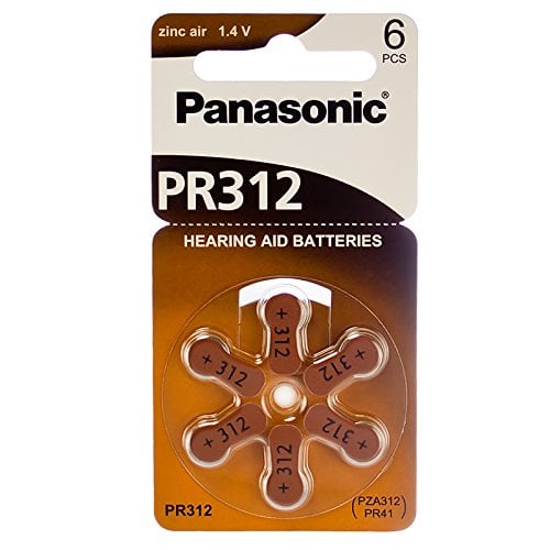 Panasonic Hearing Aid Battery, Size 312 (6 pc)