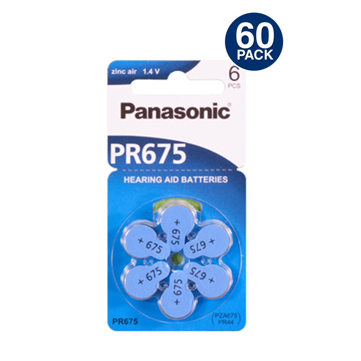 Panasonic Size 675 Hearing Aid Battery (60 pcs.)