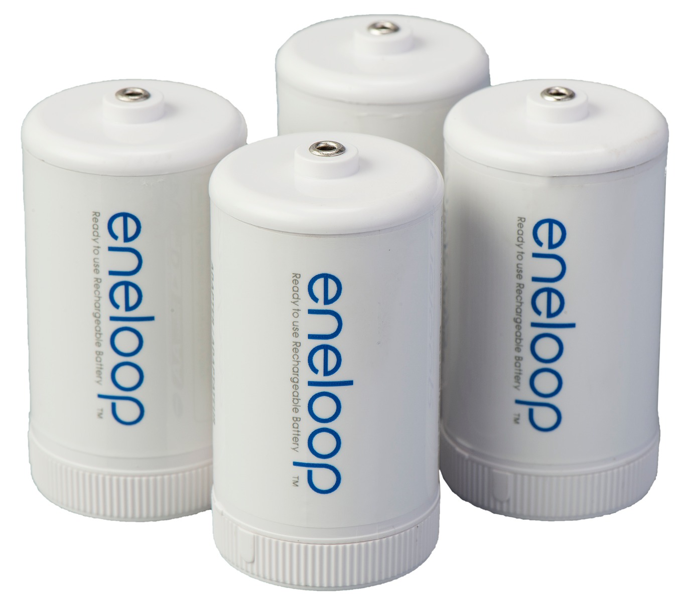 Panasonic BQ-BS1E4SA Eneloop D Size Battery Adapters for Use with Ni-MH Rechargeable AA Battery Cells, 4 Pack