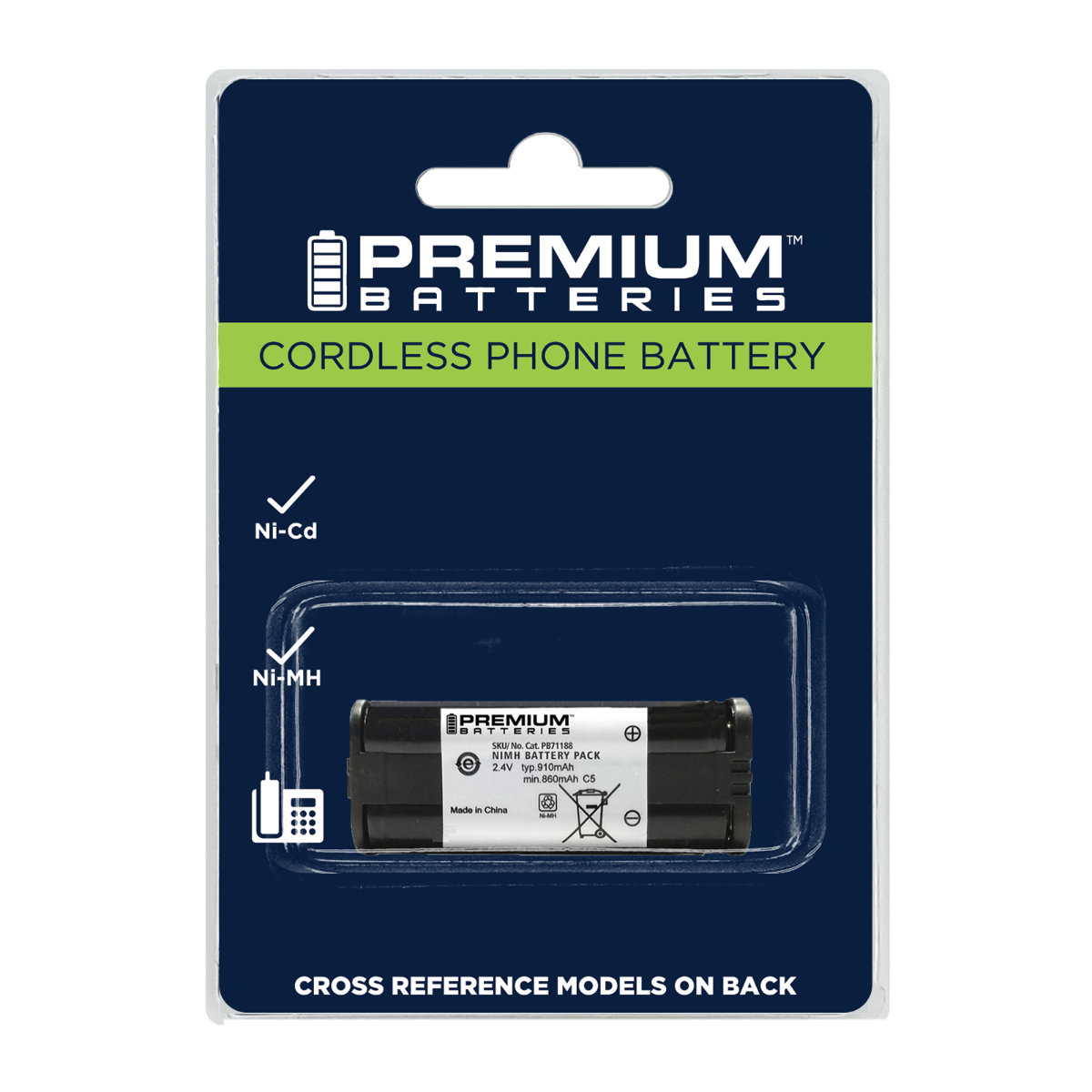 Premium Batteries HHR-P105 Cordless Phone Battery Panasonic HHR-P105A (TYPE 31)