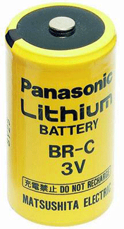 Panasonic BR-C Lithium Cylindrical Battery, 3V, 5Ah