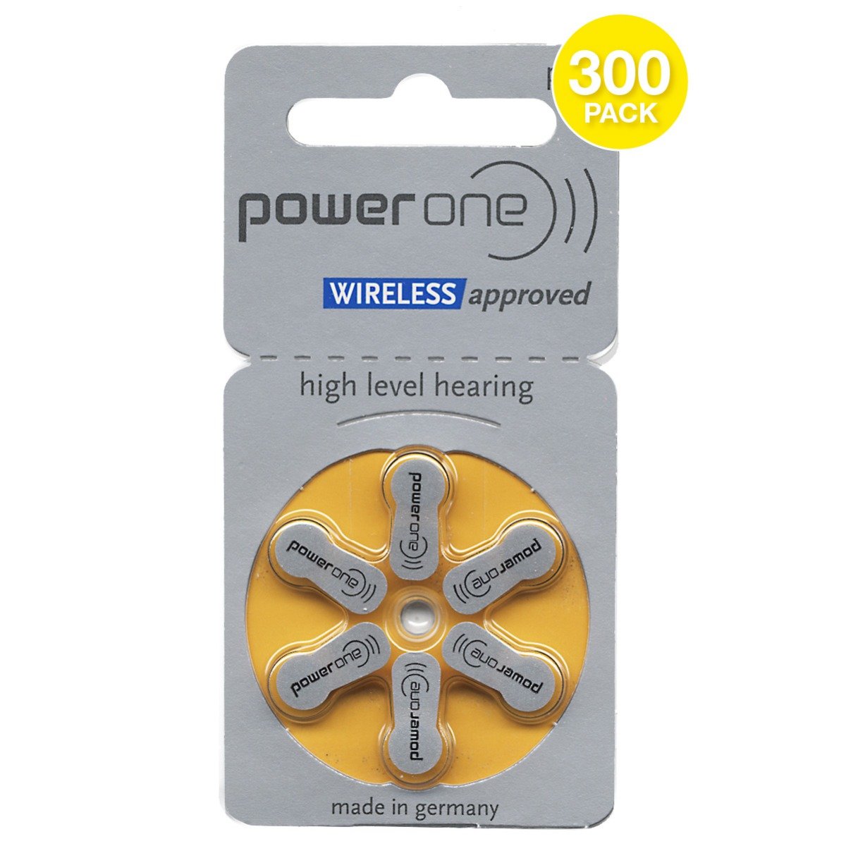 Power One Size P10 Hearing Aid Battery, Mercury-Free (300 pcs.)