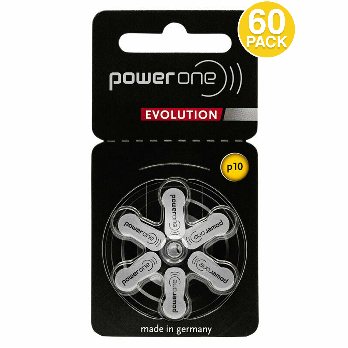 Power One Evolution Size 10 Hearing Aid Batteries (60 PCS)