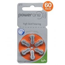 Power One Size P13 Hearing Aid Battery, Mercury-Free (60 pcs.)