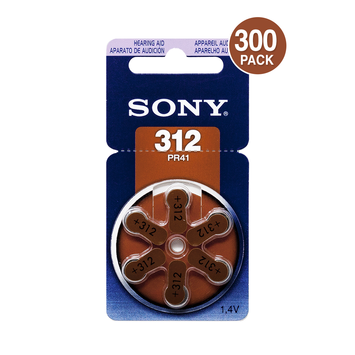 Sony Hearing Aid Battery, Size 312 (300 pc)
