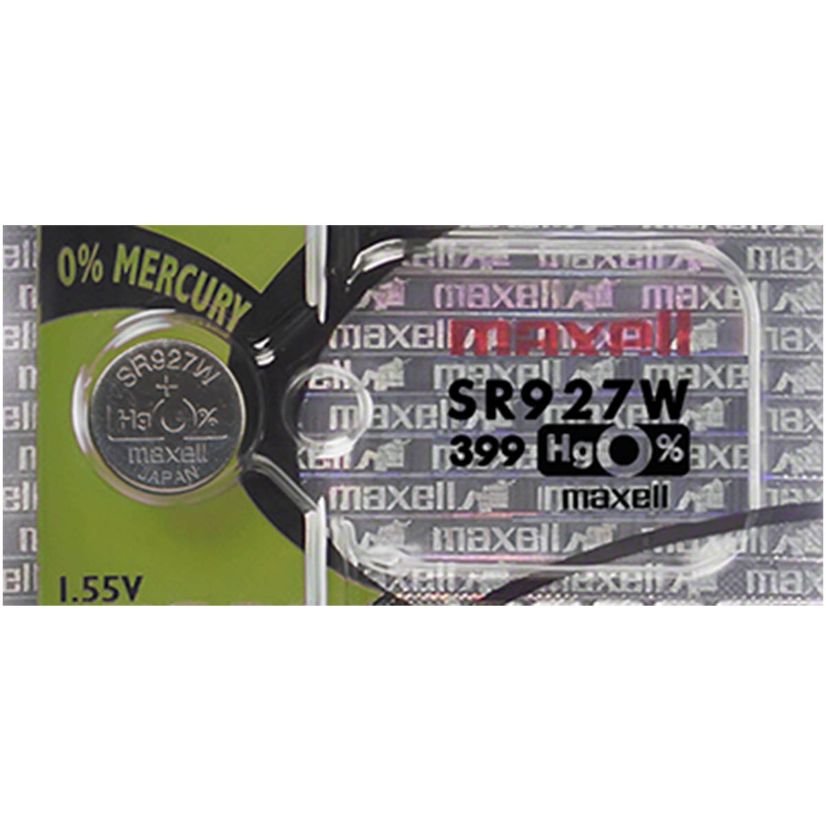 Maxell 399 Watch Battery (SR927W) Silver Oxide 1.55V