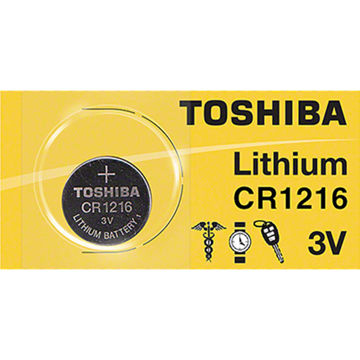 Toshiba CR1216 Lithium Coin Cell Battery 3v, Tear Strip 1pc
