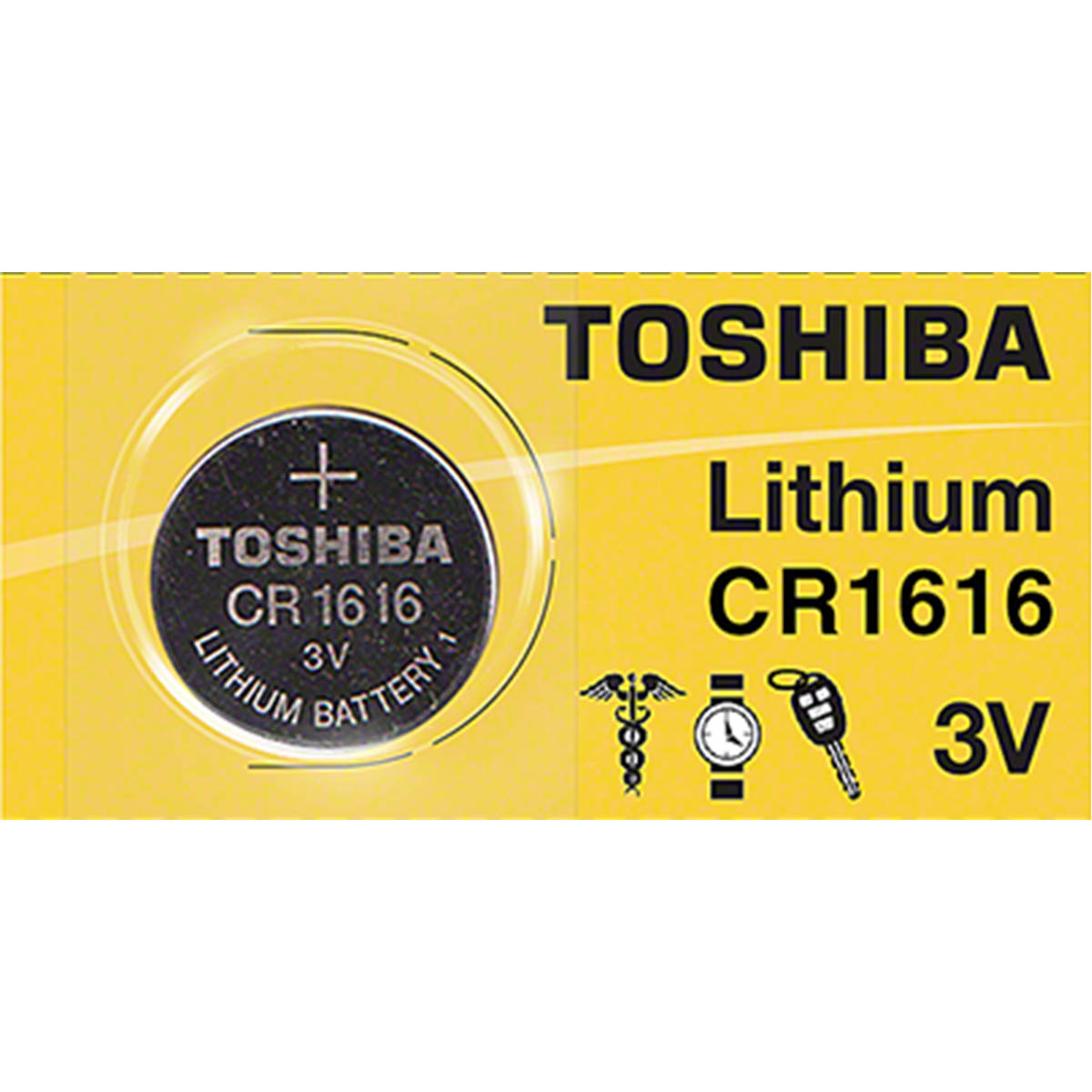 Toshiba CR1616 Lithium Coin Cell Battery 3v, Tear Strip