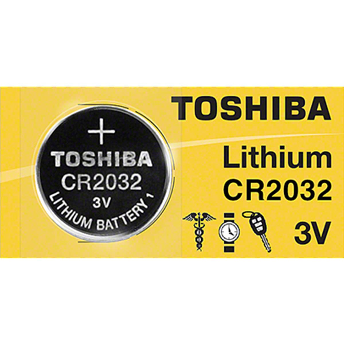 Toshiba CR2032 Lithium Coin Cell Battery 3v, Tear Strip 1pc