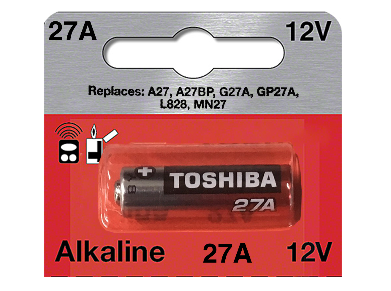Toshiba 27A Alkaline 12V Battery, Blister Pack, (1 Pc)