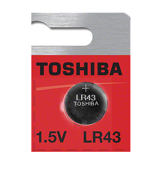 Toshiba LR43 1.5V 186 Alkaline Manganese Button Cell, 1 pc