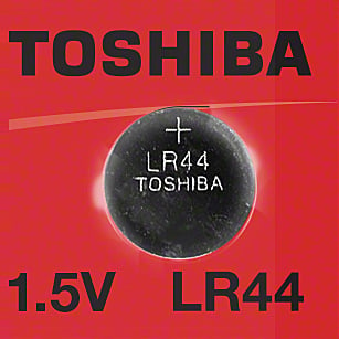 Toshiba LR44 Battery (A76) 1.5V Alkaline Manganese Button Cell, Mercury Free, 1 Battery