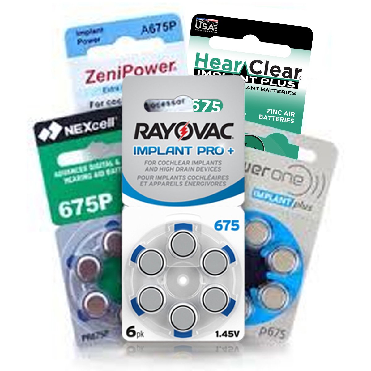 Trial Pack 675HP Cochlear Implant Batteries, Four models, 24 cells