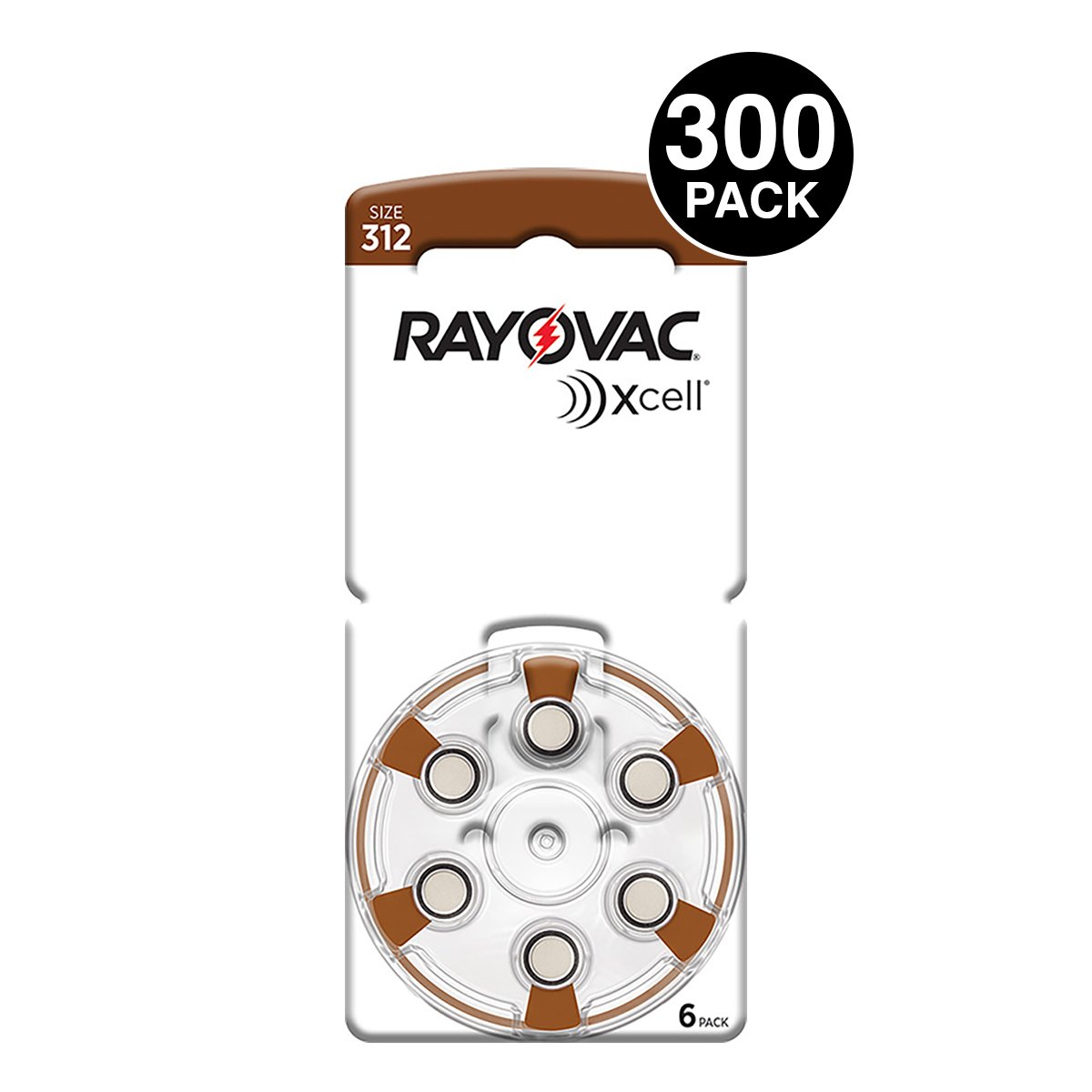 Xcell (Made By Rayovac) Size 312 Hearing Aid Batteries (300 Pcs)