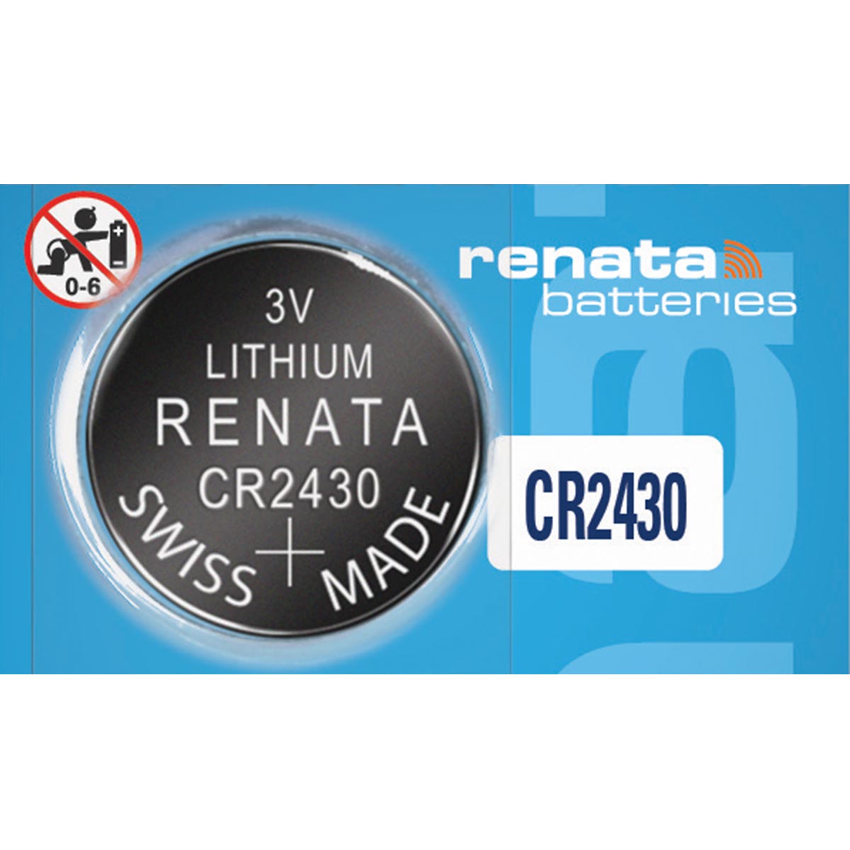 Renata CR2430 Battery 3V Lithium Coin Cell (1 pc.)